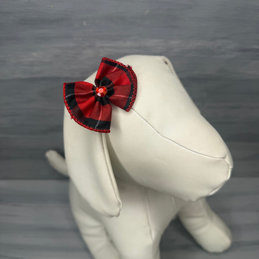 Red & Black  - Topsy Turvy  - 12 Medium Bows