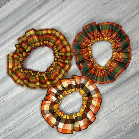 Fall Plaid - 3 Fancy Frills - Small or Medium