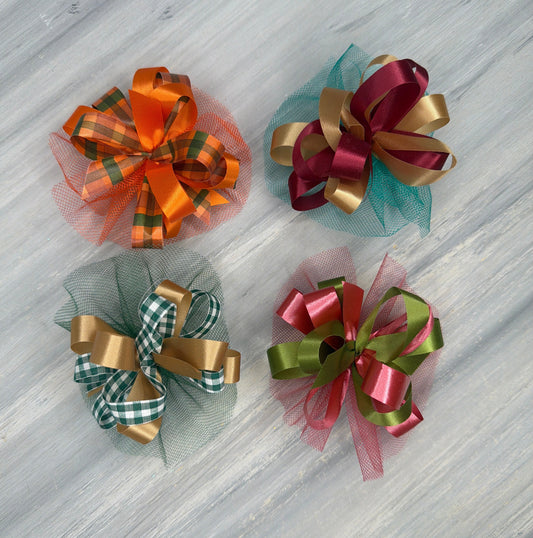 Fall Collar Bows - 8 Extra Large Bows