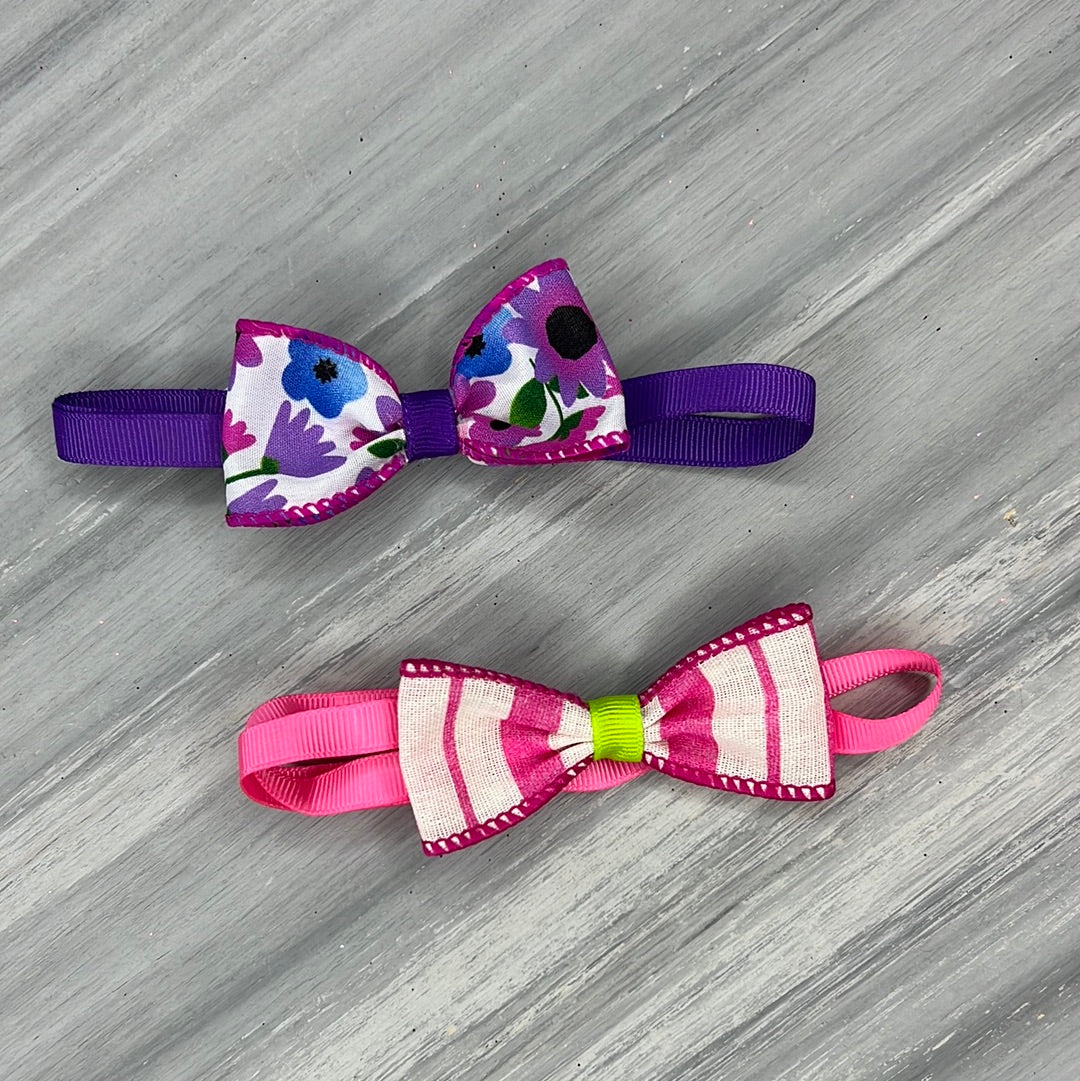 Blooming Stripes - 8 Adjustable Bow Tie Neckwear