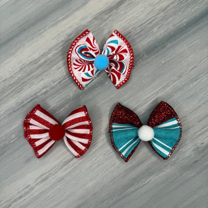 Retro Christmas - Topsy Turvy - 12 Medium Bows