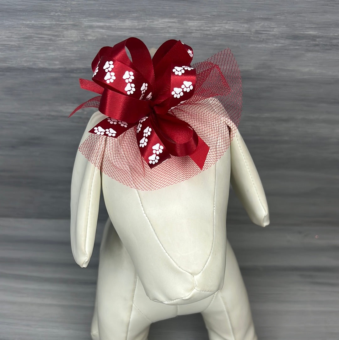 Paw Print Collar Bows -Collar Bows - 8 Extra Large Bows