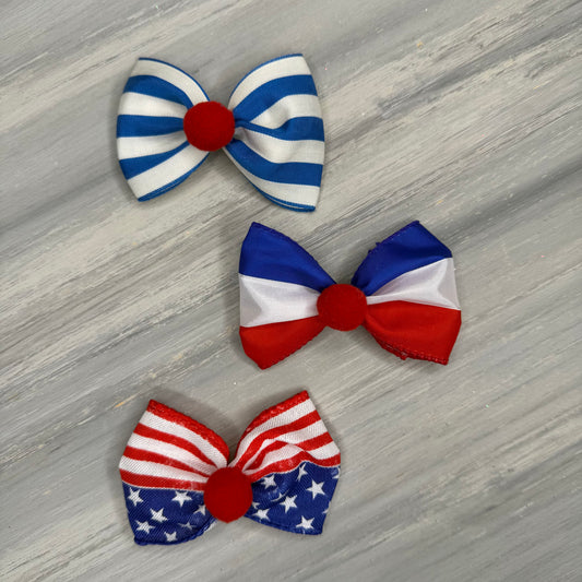Patriotic Stripes - Over The Top - 8 Large Bows