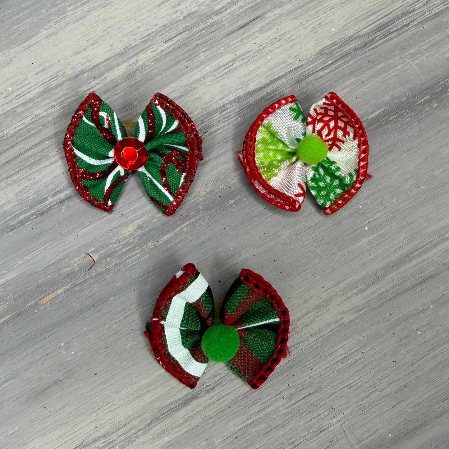 Traditional Christmas - Tiny Topsy Turvy - 24 Tiny Bows