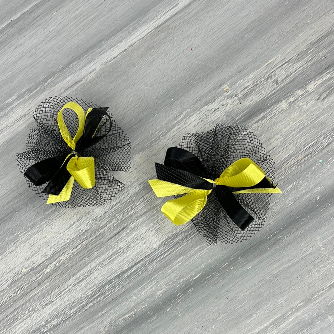 High School & College Color Bows - Black and Gold - 50 Bows