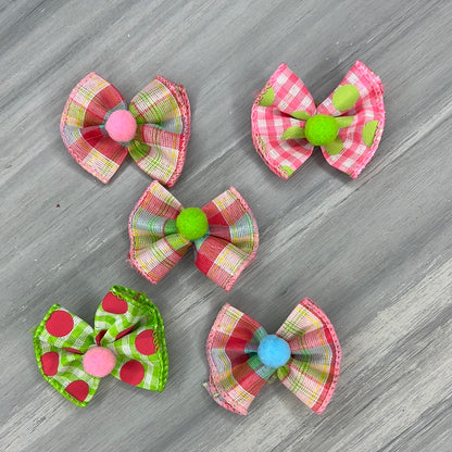 Bubble Plaid - Topsy Turvy  - 12 Medium Bows