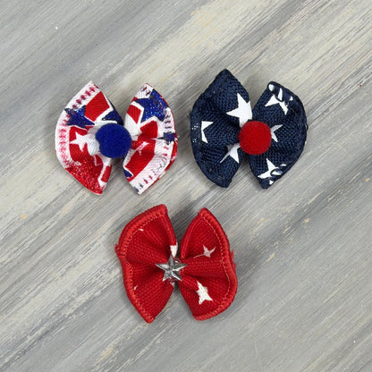 Patriotic Stars - Tiny Topsy Turvy - 24 Tiny Bows