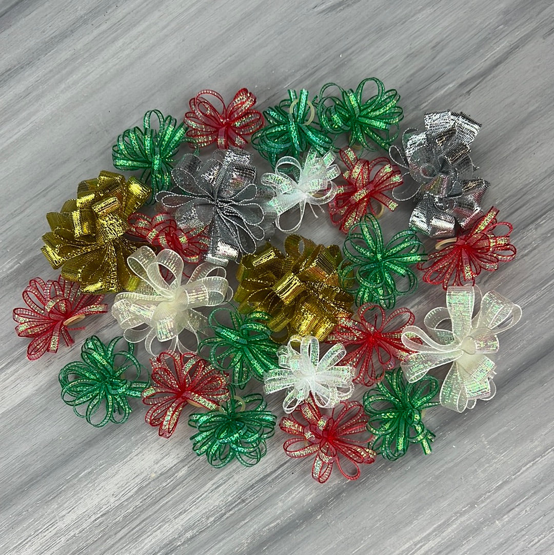 Christmas - Pixie and Puff Collection - 24 Medium Bows