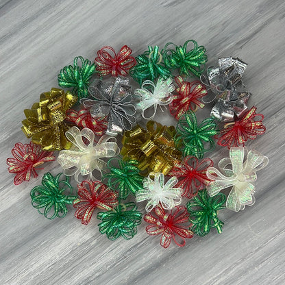Christmas - Pixie and Puff Collection - 24 Medium Bows