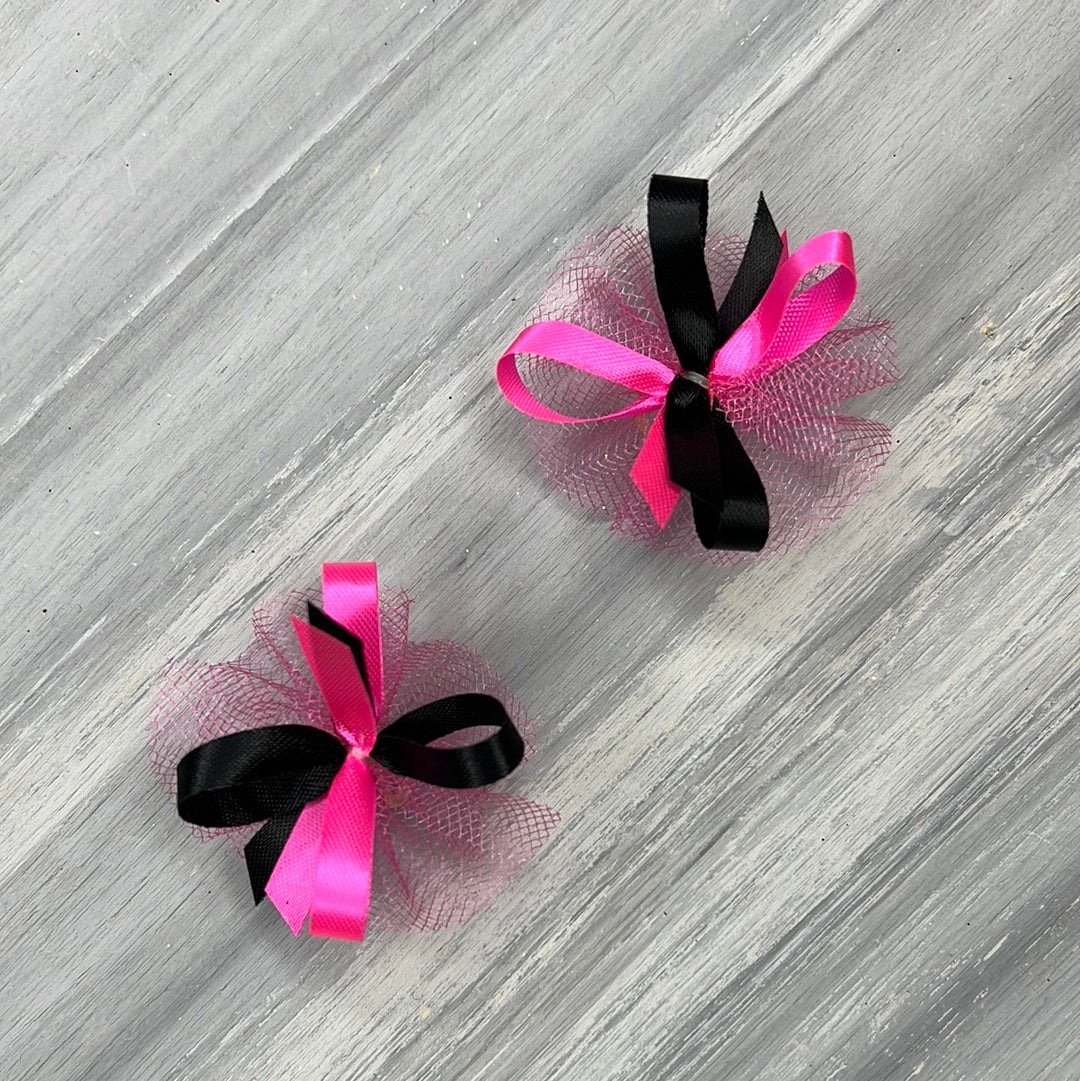 High School & College Color Bows - Pink and Black - 30 Bows