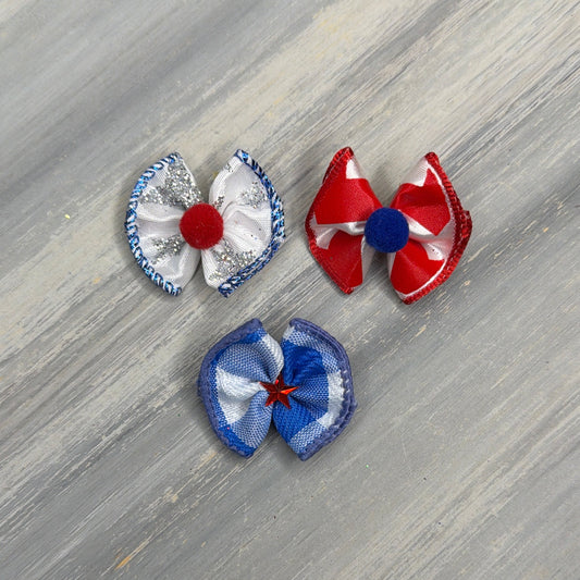 Independence Day- Tiny Topsy Turvy - 24 Tiny Bows