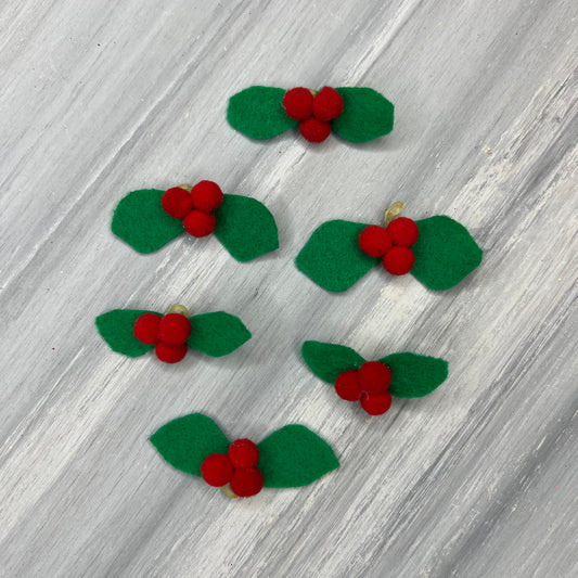 Holly Berries - 6 Small Bows