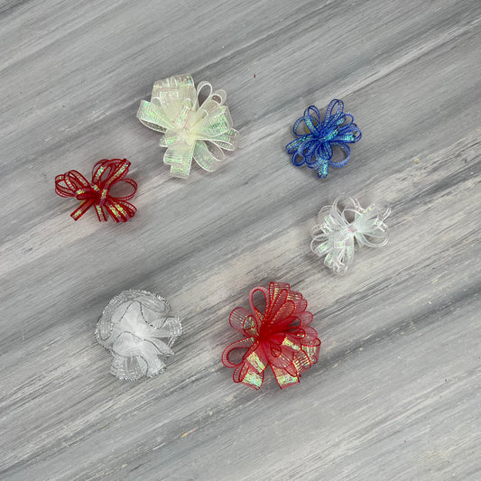 Patriotic - Pixie and Puff Collection - 24 Medium Bows