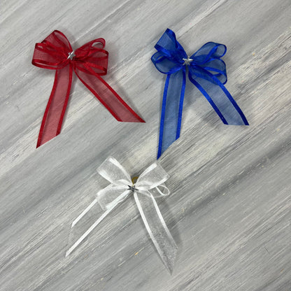 Patriotic - Lacy Sunday Best - 12 Medium Bows