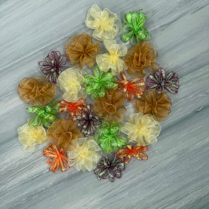 Fall - Pixie and Puff Collection - 24 Medium Bows