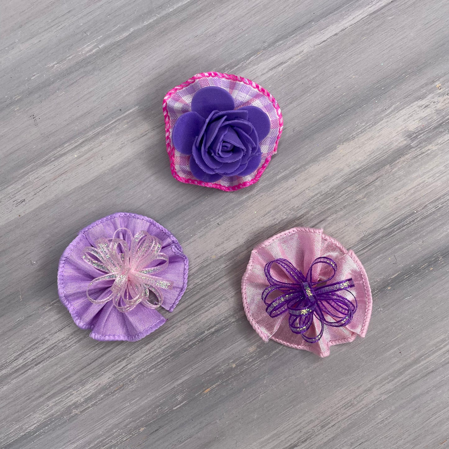 Violet Shimmer - Tedi Bows - 12 Medium Bows