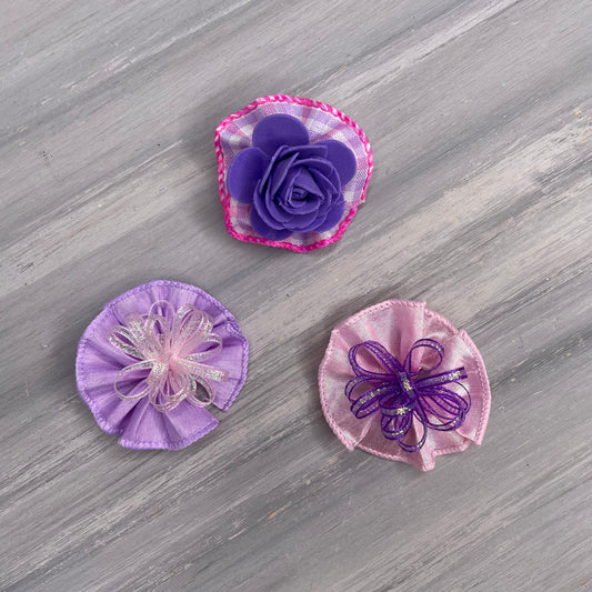 Violet Shimmer - Tedi Bows - 12 Medium Bows