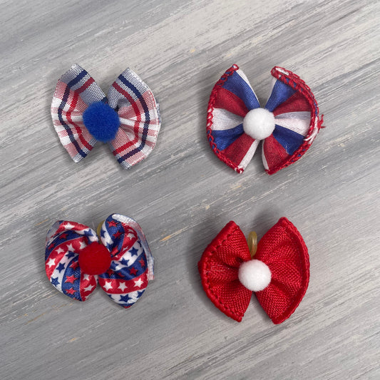 Patriotic Stars - Tiny Topsy Turvy - 24 Tiny Bows