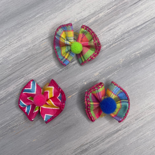Striped Plaid - Tiny Topsy Turvy - 24 Tiny Bows
