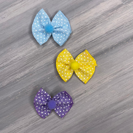 Pastel Dotties - Topsy Turvy - 12 Medium Bows