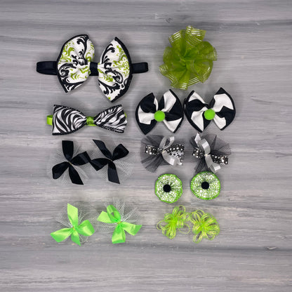 Black and Lime Collection - Small - 15 Piece Assortment