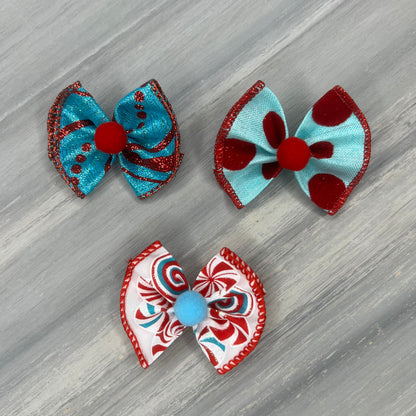 Vintage Christmas Candy - Topsy Turvy - 12 Medium Bows