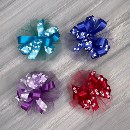 Paw Print Collar Bows -Collar Bows - 8 Extra Large Bows