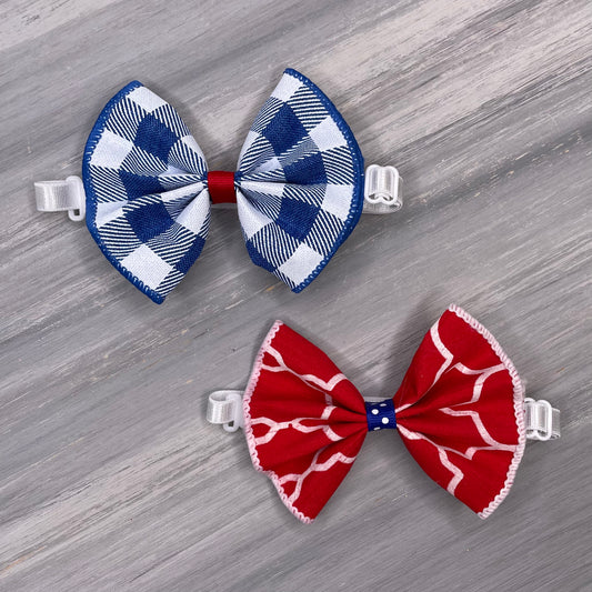Patriotic Picnic - Jumbo Bow Tie - 4 Large Ties