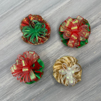 Christmas Glitz - Tedi Bows - 12 Medium Bows