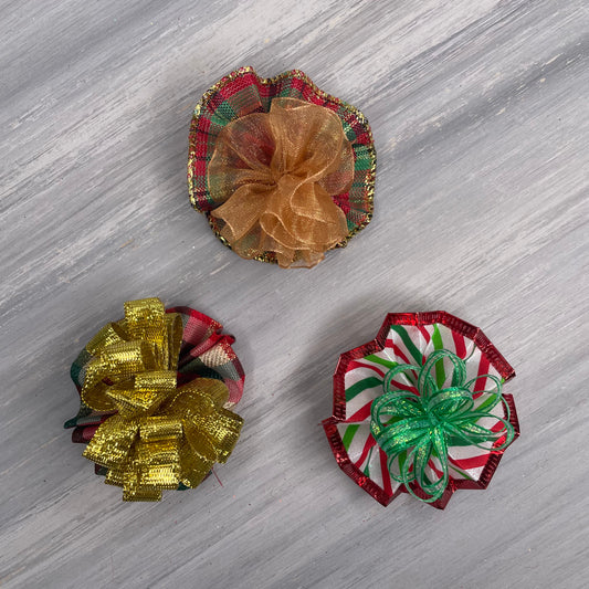 Christmas Glitz - Tedi Bows - 12 Medium Bows
