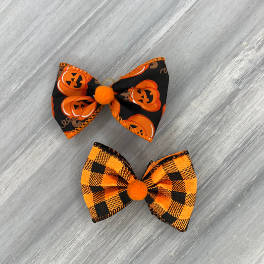 Smiley Pumpkins - Over the Top - 6 Large Bows