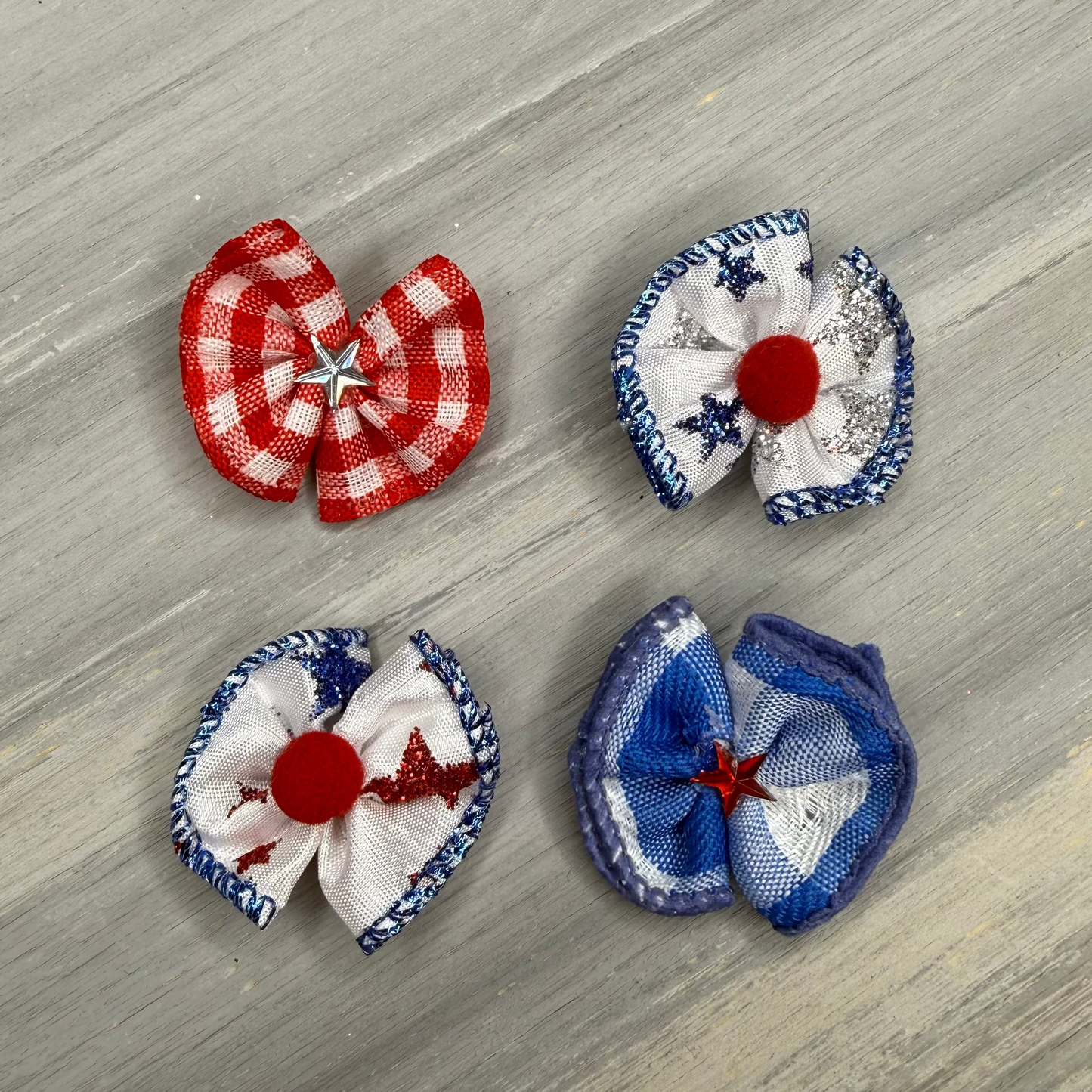 Independence Day- Tiny Topsy Turvy - 24 Tiny Bows