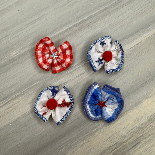 Independence Day- Tiny Topsy Turvy - 24 Tiny Bows