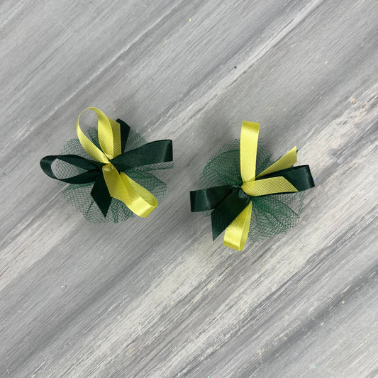 High School & College Color Bows - Green and Gold - 30 Bows