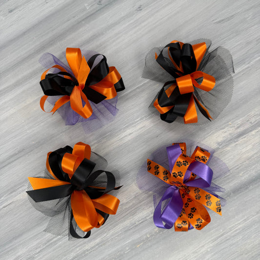 Halloween Collar Bows - 8 Extra Large Bows