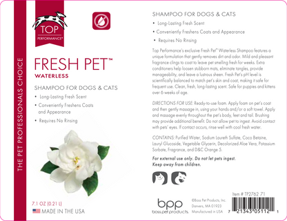 Top Performance Waterless Shampoo Fresh Pet 7.1oz