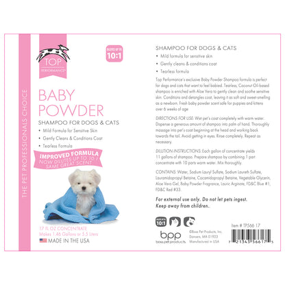 Top Performance Baby Powder Dog Grooming Shampoo 17oz