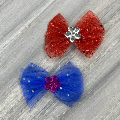 Sheer Blooms - Sheer Sparkle - 6 Medium Bows