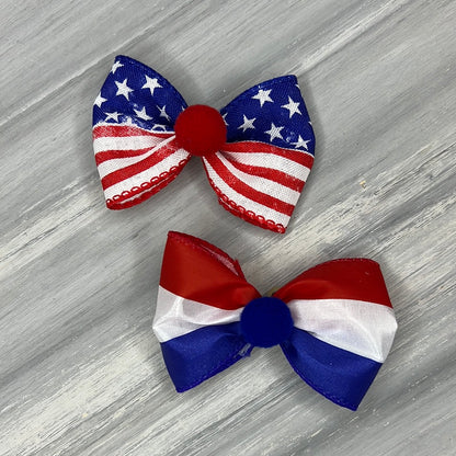 Patriotic Dog - Over The Top - 6 Large Bows