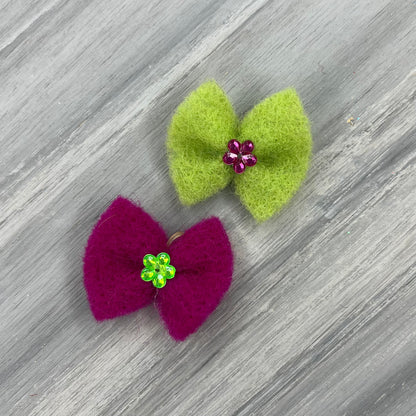 Pink Power - Cool Wool Top Knot - 12 Small Bows