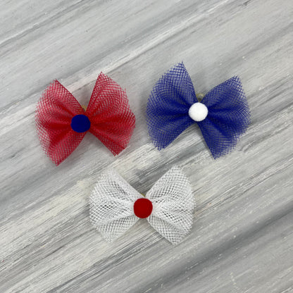 Patriotic - Top Knot - 24 Medium Bows