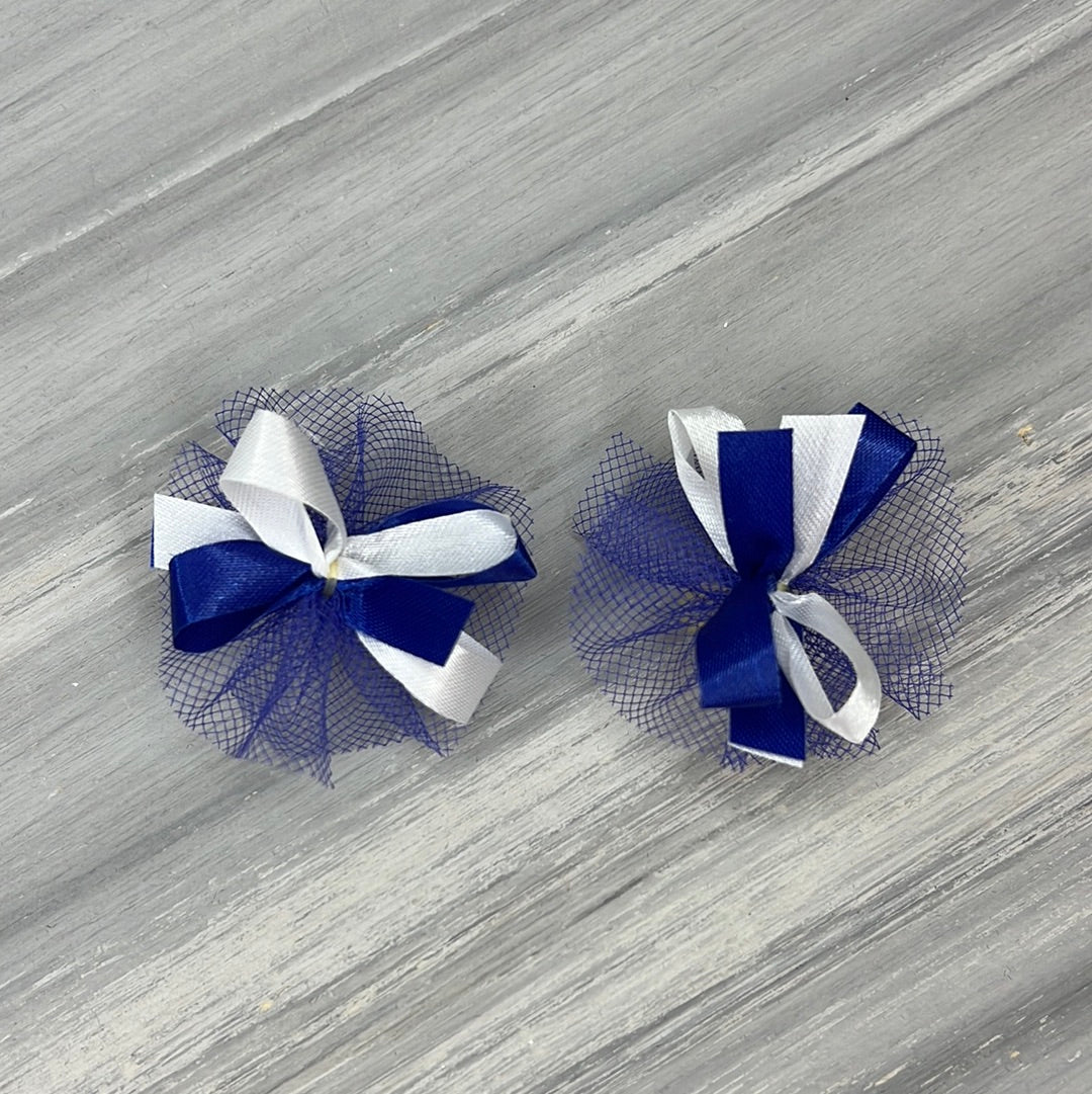 High School & College Color Bows - Blue and White - 30 Bows