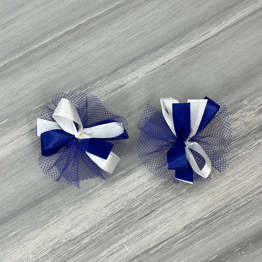 High School & College Color Bows - Blue and White - 50 Bows