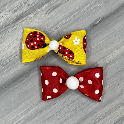 Ladybug Dots - Classic - 8 Medium Bows