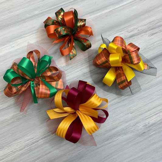 Fall Collar Bows - 8 Extra Large Bows