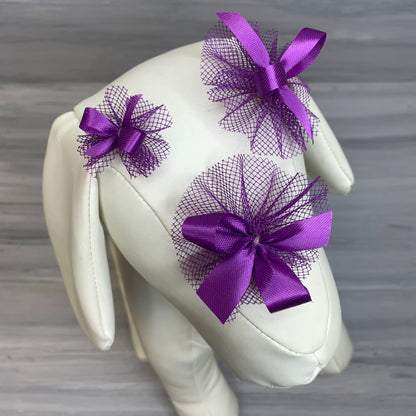 Combination Of Purple and Lavender Bows - Includes 7/16, 5/8, Petite & Paw Print- 50 Bows