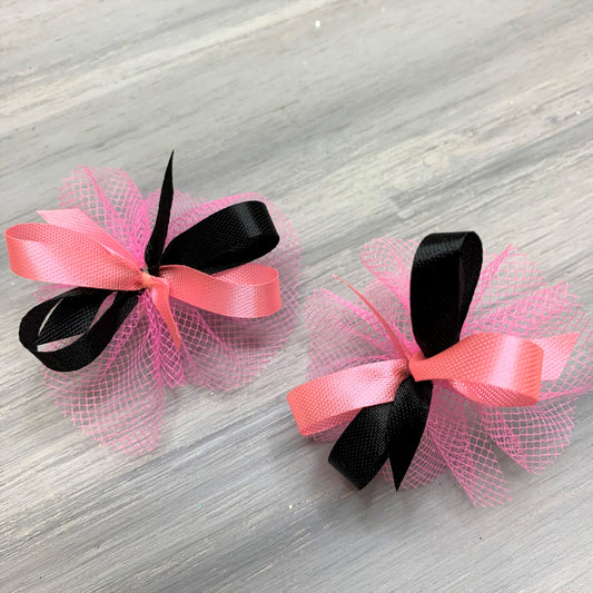 High School & College Color Bows - Pink and Black - 50 Bows