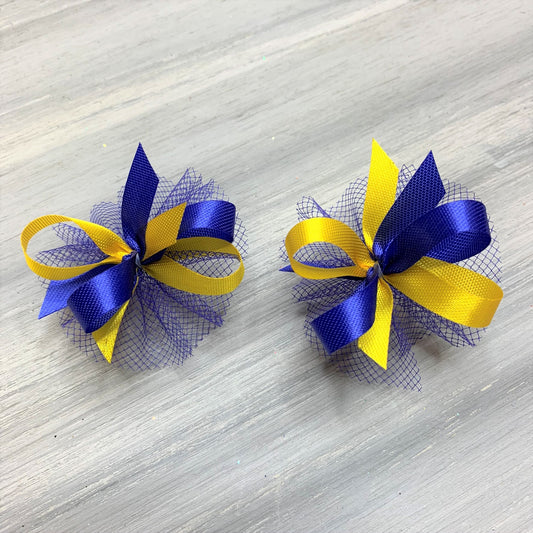 High School & College Color Bows - Blue and Gold - 50 Bows
