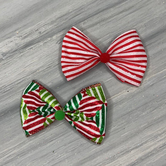 Christmas Stripes - Over the Top - 6 Large Bows