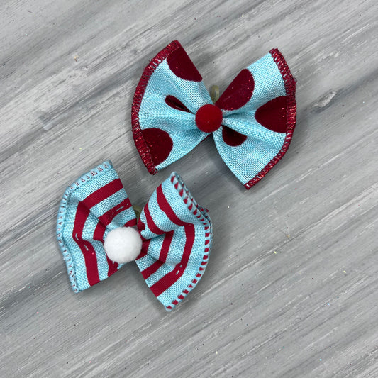 Blue Christmas - Topsy Turvy - 12 Medium Bows